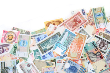 Fototapeta na wymiar banknotes from the all world
