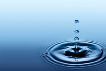 Falling drops of water with earth image