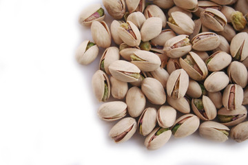 Pistachios isolated on white background