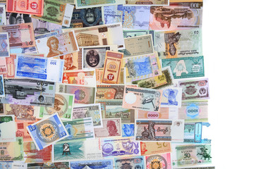 Fototapeta na wymiar banknotes from the all world