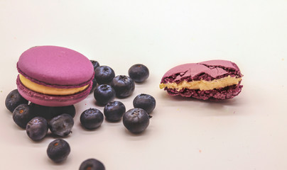 blueberries and  macaroons cakes