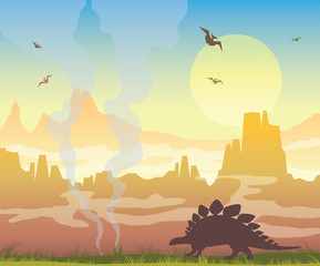 Dinosaurs and prehistoric nature. © Natali Snailcat