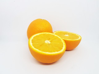 Navel oranges isolated on white background