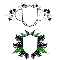 Emblem with floral elements