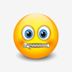 Zipped mouth smiley, emoticon, emoji © murphy81
