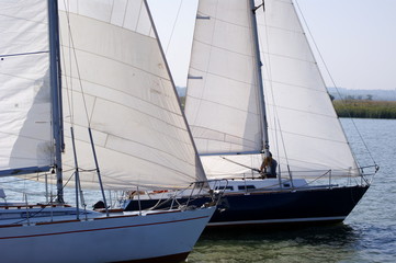 Obraz premium two yachts participate in the regatta
