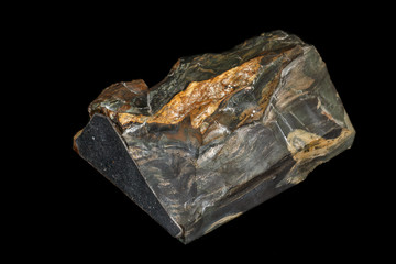 macro stone mineral jasper on black background