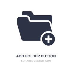 add folder button icon on white background. Simple element illustration from UI concept.
