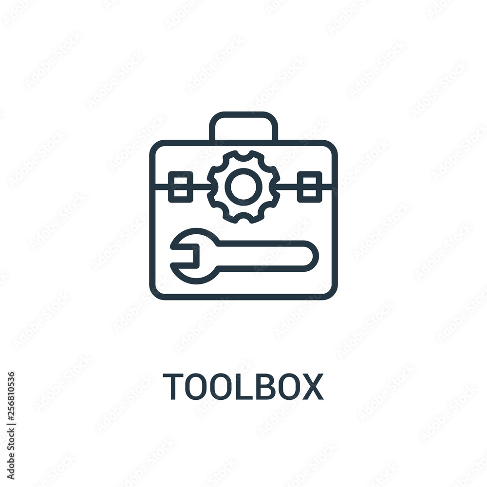 Wall mural toolbox icon vector from seo collection. thin line toolbox outline icon vector illustration. linear 