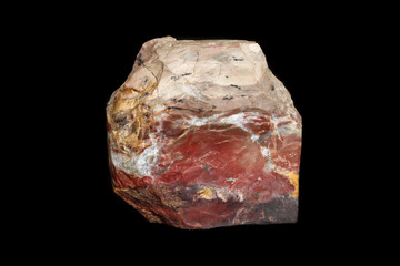 macro stone mineral jasper on black background