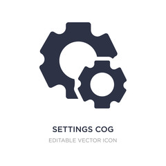 settings cog icon on white background. Simple element illustration from UI concept.
