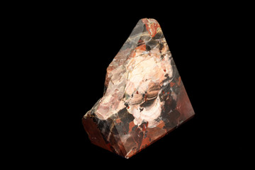 macro stone mineral jasper on black background