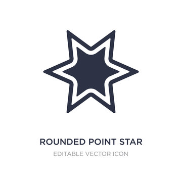 Rounded Point Star Icon On White Background. Simple Element Illustration From UI Concept.