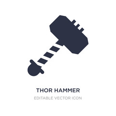 thor hammer icon on white background. Simple element illustration from Weapons concept.