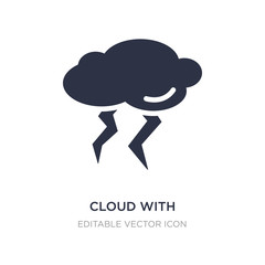 cloud with thunderbolt icon on white background. Simple element illustration from Weather concept.