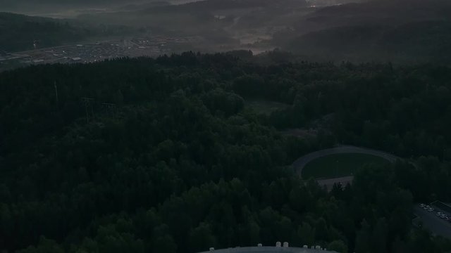 sun rise aerial footage from gothenburg sweden