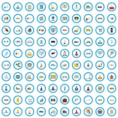 100 logistics icons set in flat style for any design vector illustration