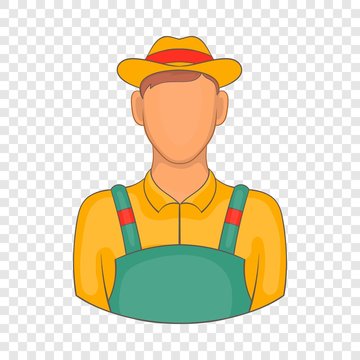 Farmer icon in cartoon style on a background for any web design 