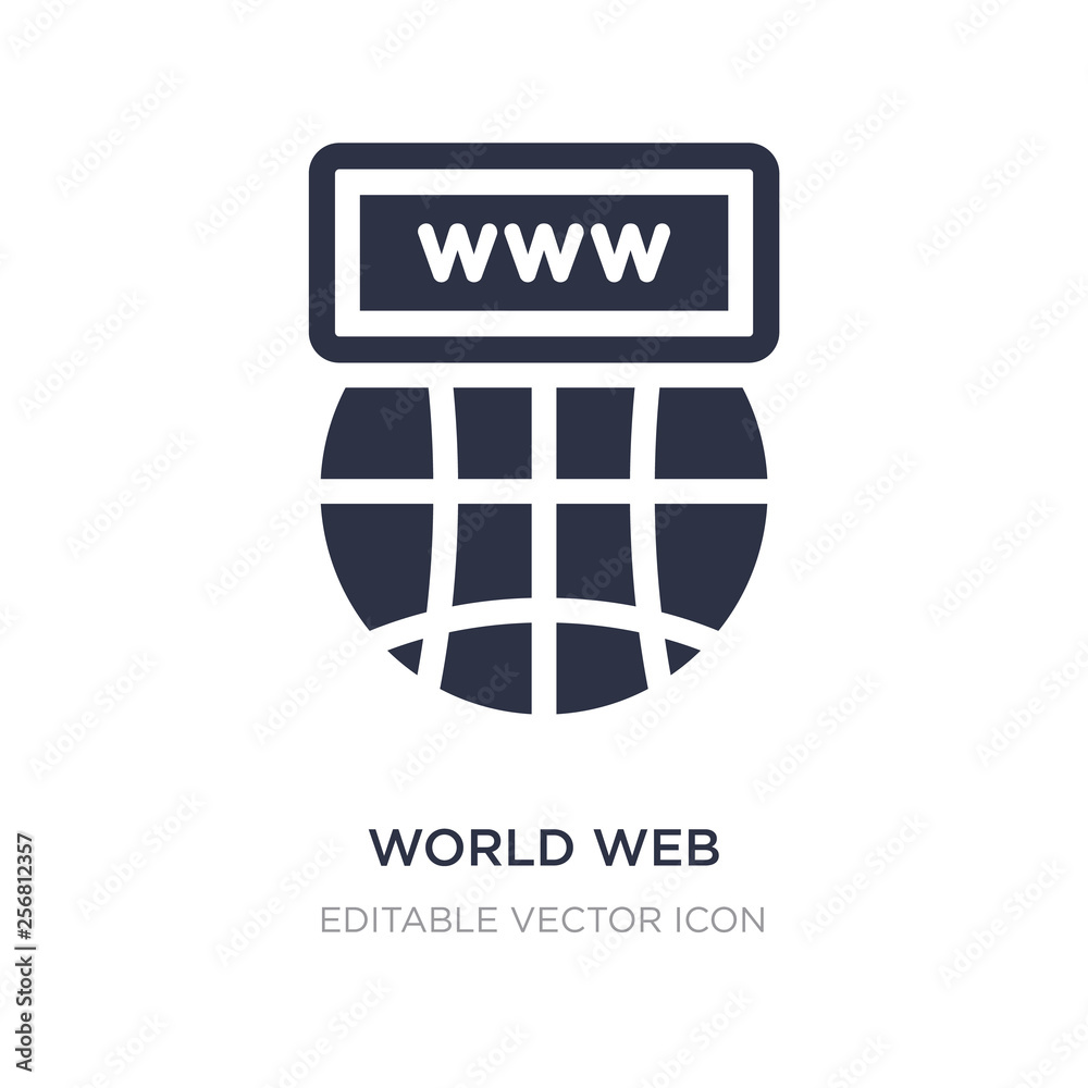 Wall mural world web icon on white background. simple element illustration from web concept.