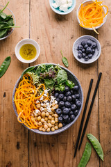 Buddha bowl salad with fresh vegetables