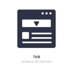 tab icon on white background. Simple element illustration from Web concept.