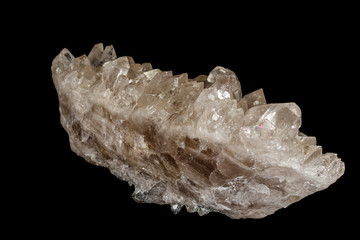 macro stone mineral Quartz on a black background