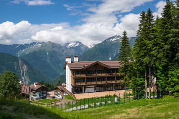 Fototapeta na wymiar View of Caucasian mountains
