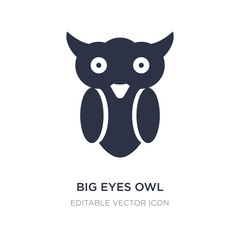 big eyes owl icon on white background. Simple element illustration from Animals concept.