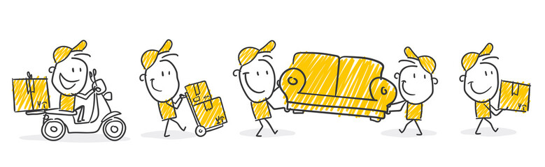 Strichfiguren / Strichmännchen: Lieferung, Umzug. (Nr. 361)	