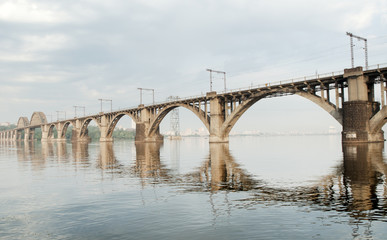 The bridge over the river. Dnepr River