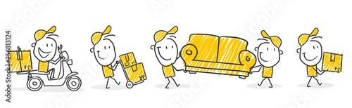 Strichfiguren / Strichmännchen: Lieferung, Umzug. (Nr. 361)	