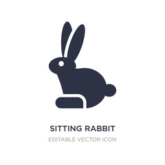 sitting rabbit icon on white background. Simple element illustration from Animals concept.