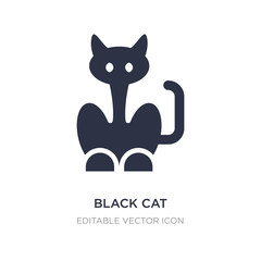 black cat icon on white background. Simple element illustration from Animals concept.