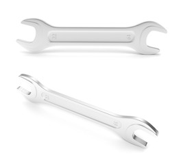 Wrench. Metal tool. 3d rendering illustration isolated