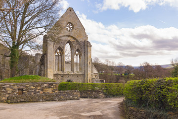 Obraz premium The ruins of Valle Crucis Abbey built in 1201 near Llangollen North Wales