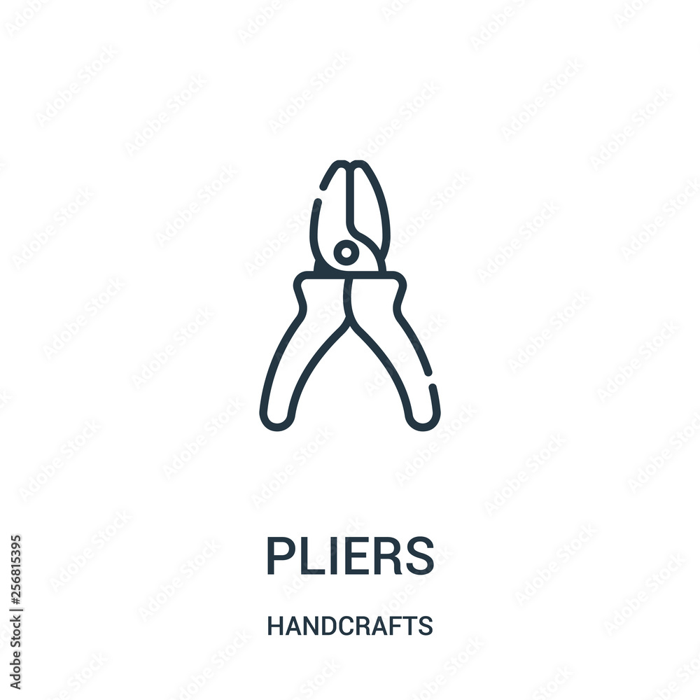 Wall mural pliers icon vector from handcrafts collection. Thin line pliers outline icon vector illustration. Linear symbol for use on web and mobile apps, logo, print media.