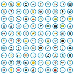 100 lottery company icons set in flat style for any design vector illustration