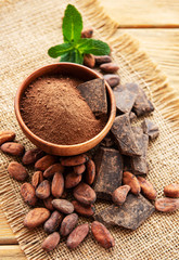 Cocoa powder and beans
