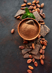 Cocoa powder and beans