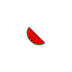 Flat icon slice of watermelon. Vector illustration icon
