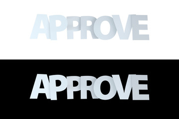 3D Approve Text on White and Black Version