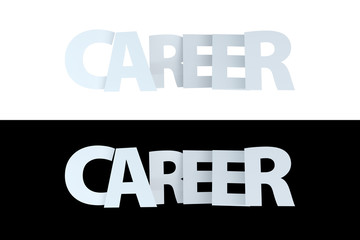 3D Career Text on White and Black Version
