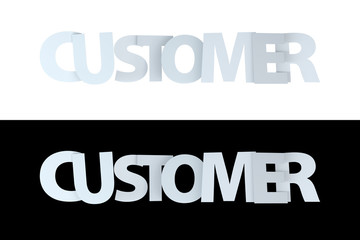 3D Customer Text on White and Black Version