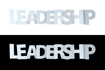 3D Leadership Text on White and Black Version
