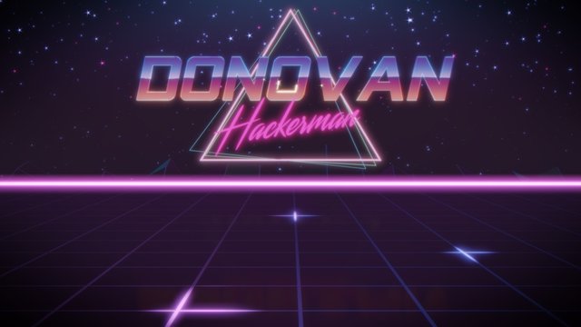 first name Donovan in synthwave style