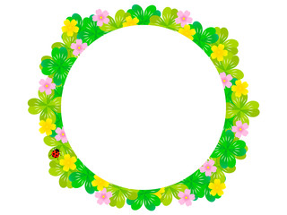 春のクローバーのフレーム