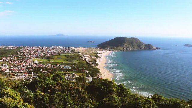 Wonderful sunrise from the top of Morro das Aranhas, Santinho, Florian&oacute;polis, Brazil.