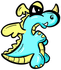 Cute Dragon Dinosaur Cartoon Illustration Character