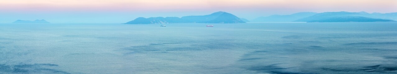 Sunset Lefkas island shore, Greece