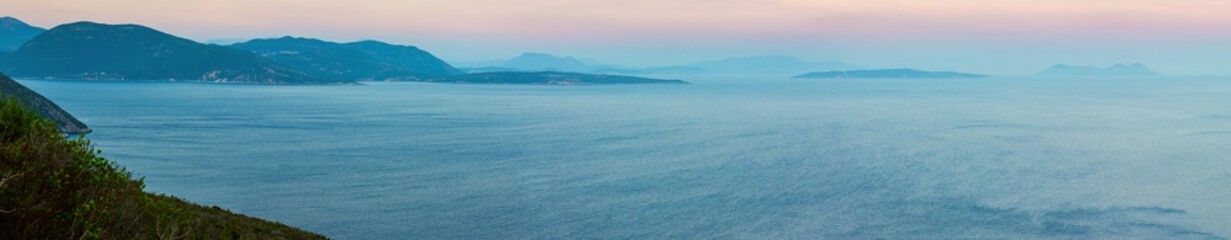 Sunset Lefkas island shore, Greece